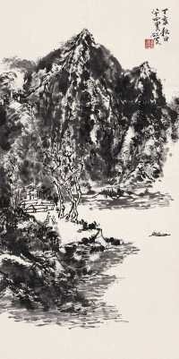 黄宾虹 1947年作 策杖山水间 立轴